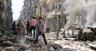 أحد الأحياء السورية المدمرة جراء الحرب فى سورية