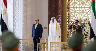 الرئيس المصري السيسي خلال حضوره احتفال الإمارات بعيدها الوطني. (فرانس برس).