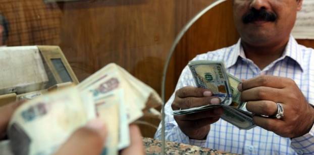 عميل يعد أوراق بنكنوت بالدولار الأميركي في بنك في القاهرة. (رويترز).