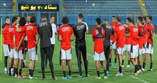 من تدريبات منتخب مصر، حيث تقام غدا مباراة مصر وغينا (الإنترنت)