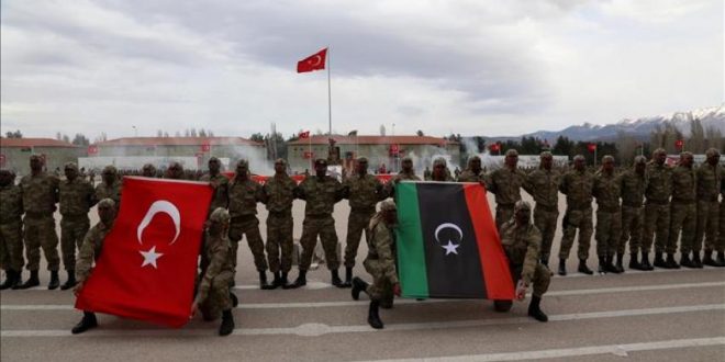 قوات تركية تشارك في تدريب مع عناصر تابعة للحكومة الوفاق في تدريب عسكري (الإنترنت)