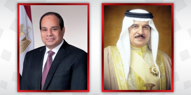 الرئيس المصري عبدالفتاح السيسي وملك البحرين عقدا مباحثات مشتركة حول الوضع في ليبيا (الإنترنت)