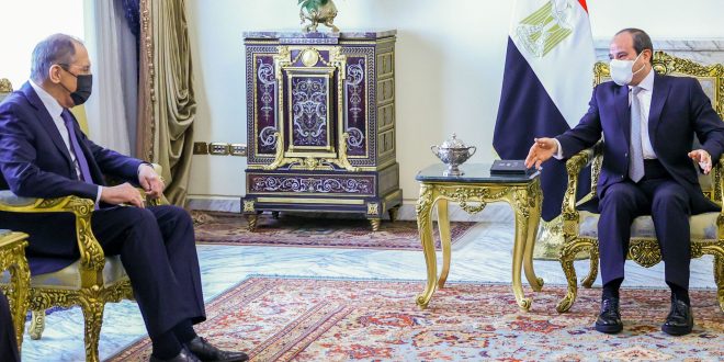 الرئيس السيسي يستقبل وزير الخارجية الروسي سيرجي لافروف، قصر الاتحادية (الرئاسة المصرية)