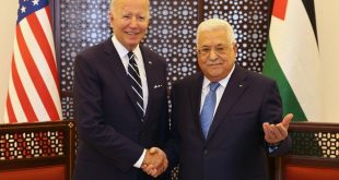 الرئيس محمود عباس يجتمع مع الرئيس الأميركي جو بايدن في قصر الرئاسة بمدينة بيت لحم
