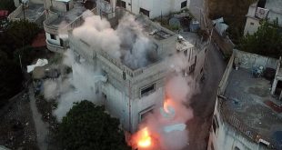  لحظة تفجير منزل عائلة الشهيد محمد صوف في سلفيت. (أرشيفية - وفا)