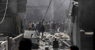 اثار الدمار في أحد أحياء غزة جراء العدوان الإسرائيلي (الانترنت)