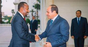 من لقاء السيسي ورئيس الوزراء الأثيوبي في القاهرة الخميس 13 يوليو، حيث جرى الاتفاق على جولة تفاوض بشأن سد النهضة. (الرئاسة المصرية)