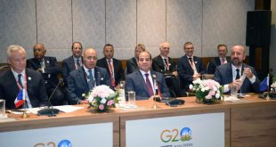 الرئيس عبد الفتاح السيسي أثناء مشاركته في القمة الإفريقية الأوروبية على هامش قمة العشرين (الرئاسة المصرية)