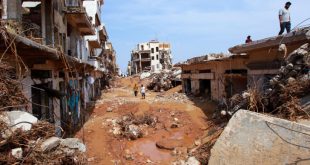 إعصار دانيال ينشر الدمار في مدينة درنة الليبية (الانترنت)