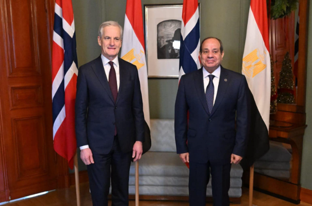 لقاء السيسي ورئيس وزراء النرويج