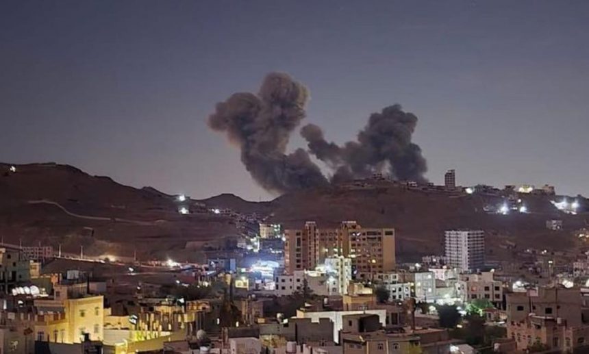 غارة أمريكية على فج عطان بصنعاء