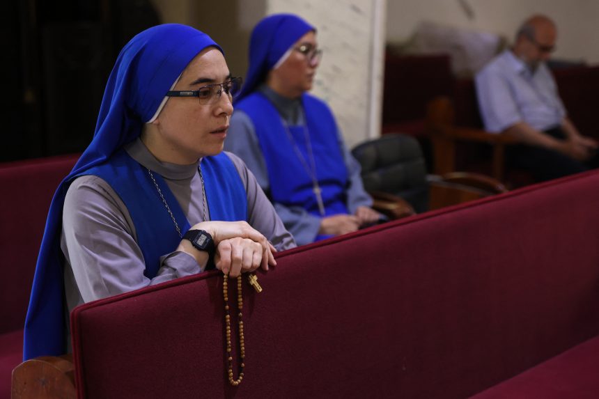 AFP 20250421 42ZC8ZP v1 HighRes PalestinianReligionChristianityPopeConflictIsra