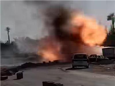 حادث كسر خط غاز بمدينة السادس من أكتوبر