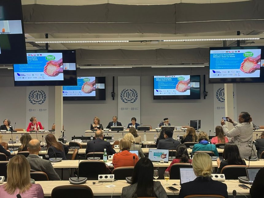 على هامش انعقاد فعاليات الدورة الـ 78 لجمعية الصحة العالمية بمدينة جنيف السويسرية