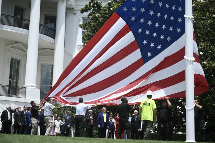 AFP 20250618 62W8737 v1 HighRes NewFlagPolesInstalledOnWhiteHouseGroundsInWashi