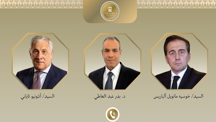 • وزير الخارجية يتلقى اتصالين هاتفيين من وزيرى خارجية إيطاليا وإسبانيا