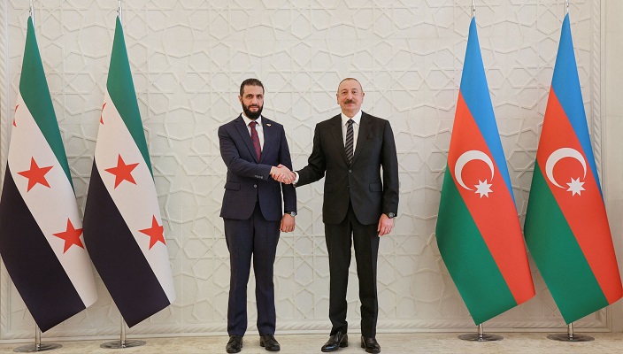 AFP 20250712 66LP4T6 v2 HighRes AzerbaijanSyriaSummitPoliticsDiplomacy