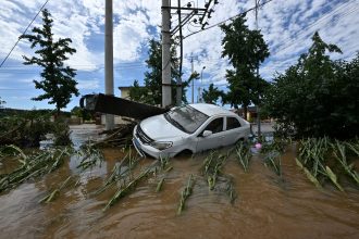 AFP 20250729 686N2ZK v2 HighRes TopshotChinaWeatherFlood