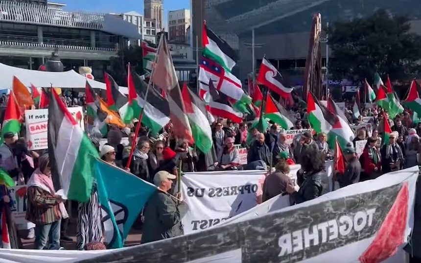 Thousands participate in a pro Palestinian march in New Zealands largest city