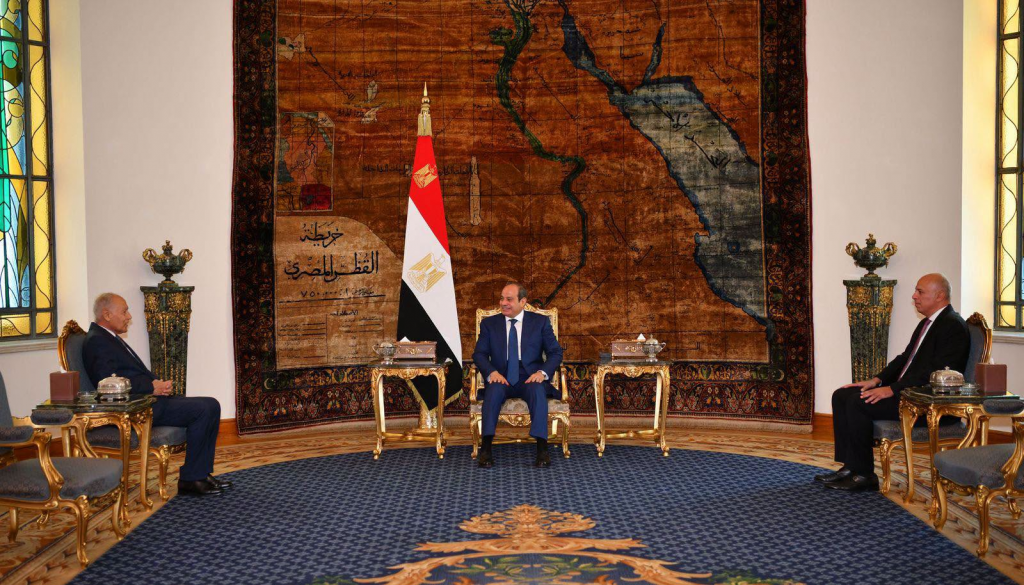 السيسي لنبيل فهمي: تزايد بؤر الصراع وتصاعد انتهاكات القانون الدولي يضاعف من مسؤوليات جامعة الدول العربية 3 image 333